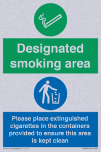 Designated smoking area
Please place extinguished cigarettes in the containers provided to ensure this area is kept clean